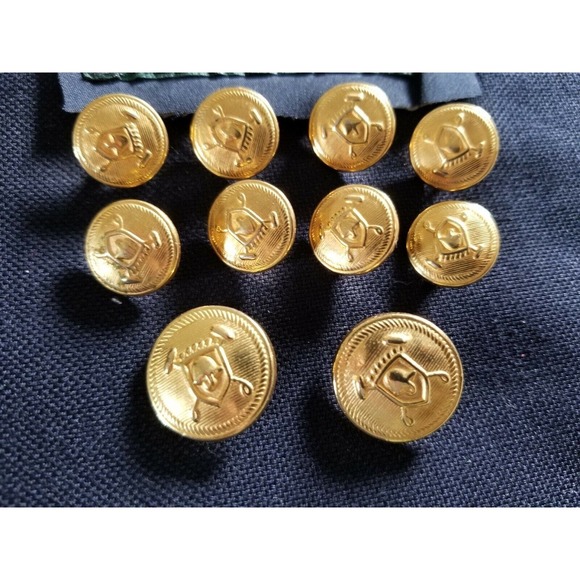 Ralph Lauren POLO Metal Set Lot 15mm & 20mm Gold Blazer Replacement Buttons L572 - Picture 2 of 7